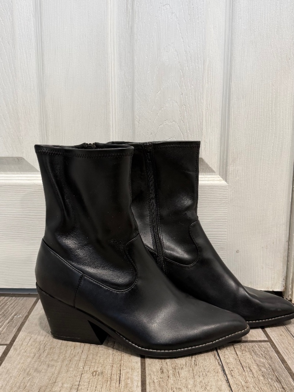 Women's Mid Calf Chunky Heel Boots-Size 12